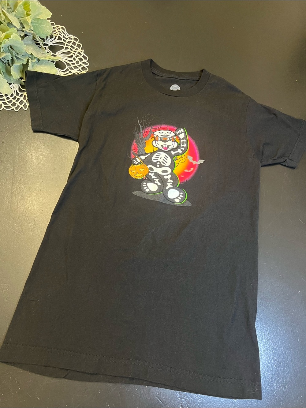 BUC-EE’S Halloween‎ Black Pink Orange Skeleton Spooky Stuff Graphic Tee Sz S